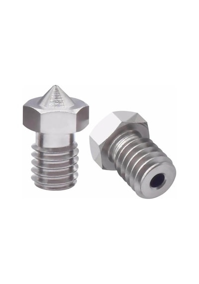 Koodmax 3d Yazıcı Printer E3d V5-v6 Mk8 Extruder 1.75mm / 0.6mm Paslanmaz Çelik Nozzle M6 - 2 Adet