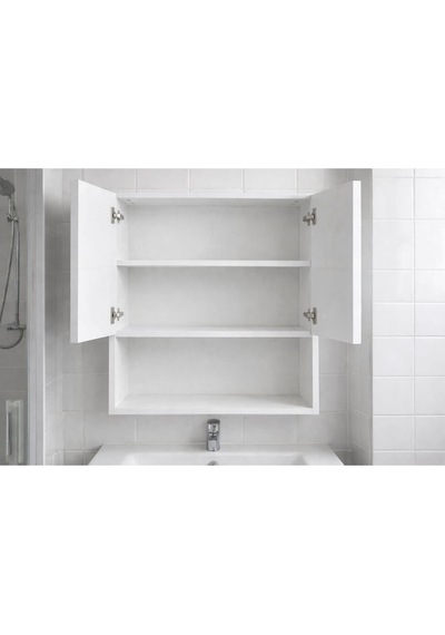 İki Kapaklı Aynalı Banyo Dolabı Beyaz