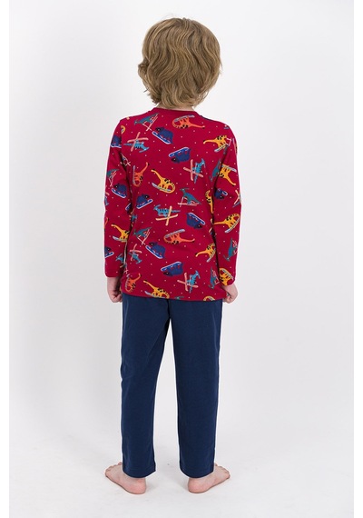 Rolypoly Winter Snow Dinos Açık Bordo Erkek Çocuk Pijama Takımı 5274-42302 Açık Bordo