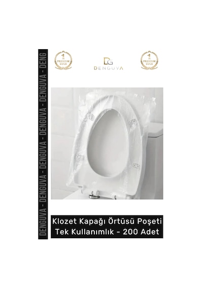 Klozetpoşeti Klozet Kapağı Örtüsü Poşeti Hijyenik Su Geçirmez Geniş Klozet Tek Kullanımlık 200 Adet Çok Renkli