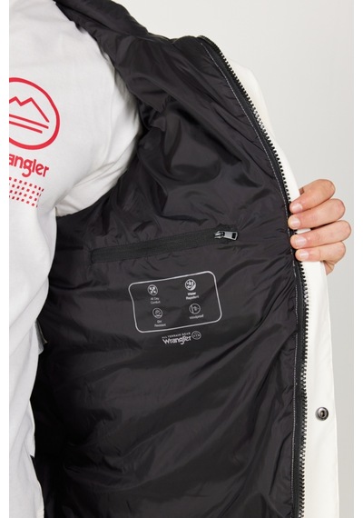 Wrangler All Terrain Gear Regular Fit Normal Kesim Kapüşonlu Beyaz Şişme Mont W232217001 Siyah