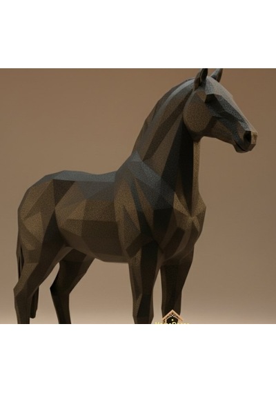 Geometrik At Heykeli - Low Poly Dekoratif At Biblo - Modern Ev Ve Ofis Dekoru