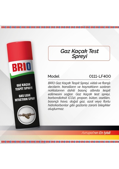 Brio Gaz Kaçak Test Gaz Kaçak Tespit Spreyi 400 Ml