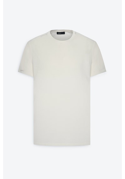 AC&Co / Altınyıldız Classics Erkek Slim Fit Dar Kesim Pamuklu Bisiklet Yaka Tişört - Ekru