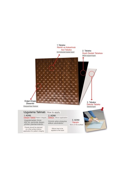 3 Boyutlu Duvar Paneli Kabartmalı Puantiye Desen Pvc 41x41 Cm/ 6 Adet /1 M² Teak