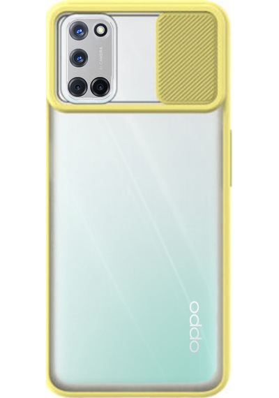 Oppo A92 Kapak Lensi Açılır Kapanır Kamera Korumalı Silikon Kılıf