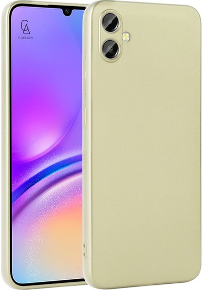 Samsung Galaxy A06 İle Uyumlu Kılıf Soft Yumuşak Telefon Kılıfı Ve Temperli Cam Ekran Koruyucu Gold