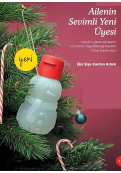 Eko Şişe 350 Ml Kardan Adam Renkli
