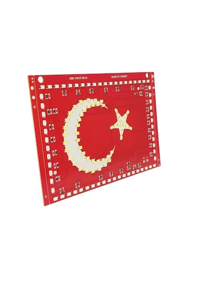 Ahmet Otomotiv Türk Bayrağı Ay Yıldız Bayrak Led Işıklı Panel Tabela - 24 Volt