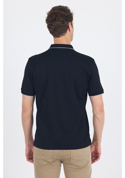 Kısa Kol Düz Suprem Polo Yaka Cepli %100 Pamuk Comfort Fit Tişört 1011250189 Siyah