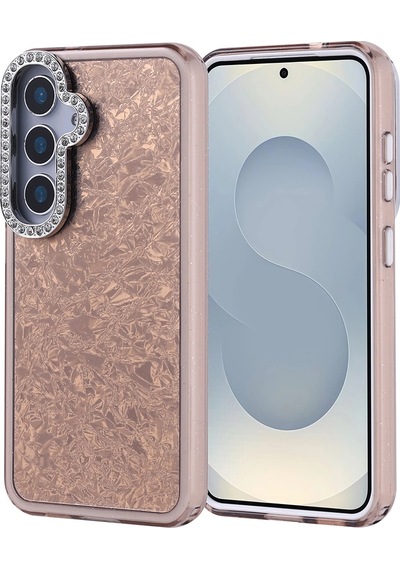 Samsung Uyumlu Galaxy S24 Kılıf Taşlı Tasarımlı Zore Kapi Kapak Gold