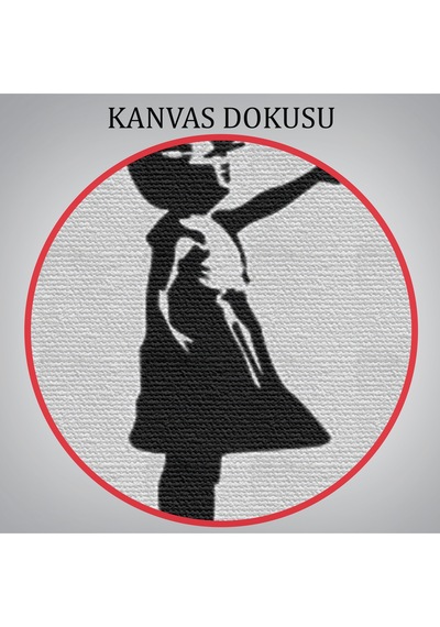 Banksy Kırmızı Balonlu Kızın'ın Her Zaman Umut Vardır Yazılı Tablosu-5012