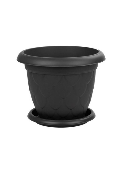 Omnipazar So-d009 Damla Desen Tabaklı Saksı Takımı 17 Litre No:9 Antrasit 116