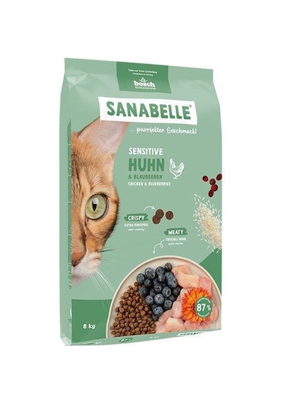 Sanabelle Sensitive Tavuklu Ve Yaban Mersinli Yetişkin Kuru Kedi Maması 8 Kg