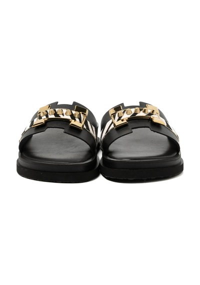 19 Black Terlik Kadın 26215 Myconian 2025 Greek Sandal Siyah