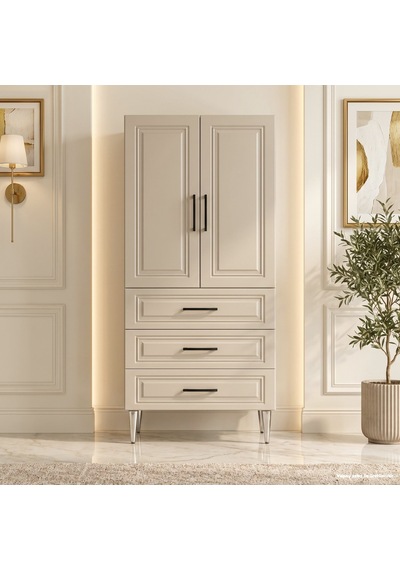 Sirmione Çok Amaçlı Dolap 60 Cm 2 Kapak 3 Çekmece Lake Cappuccino - Çok Amaçlı Kiler Dolabı Bej Sirmione Çok Amaçlı Dolap 60 Cm 2 Kapak 3 Çekmece Lake Cappuccino - Çok Amaçlı Kiler Dolabı Bej
