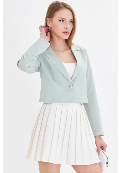 Armonika Kadın Mint Tek Düğmeli Crop Ceket Arm-23y001064