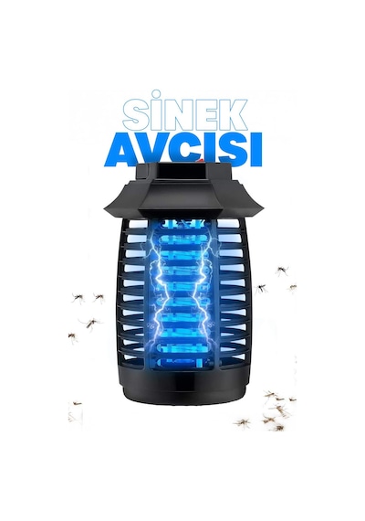 Uv Işıklı Elektrikli Sinek Öldürücü Askılı Kulplu İç Dış Mekan Kablolu Sessiz Koku Yapmaz Beyaz