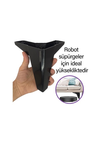 8 Adet Serdivan 12 Cm Siyah Lüx Mobilya Kanepe Sehpa Ünite Koltuk Ayağı Baza Ayak