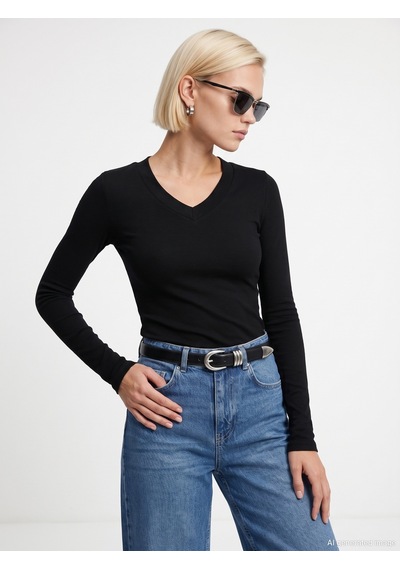 Dilvin 33286 Sıcak Tutan V Yaka Bra-free Top Siyah