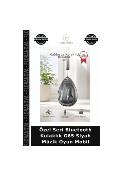 Özel Seri Bluetooth Kulaklık G65 Siyah Müzik Oyun Mobil