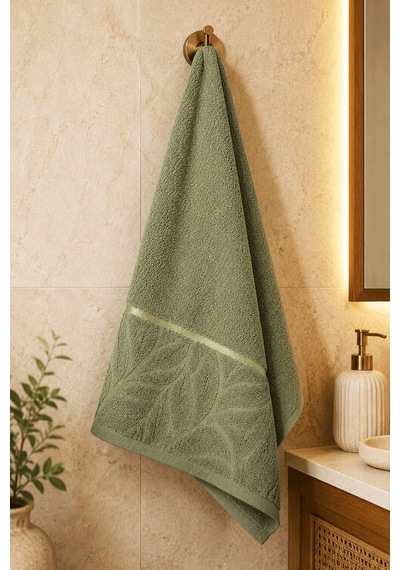 El Yüz Havlusu 50x90 Cm Kısmi Kadife Lunaria Collection 230 Gr Yeşil