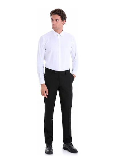 Hatemoğlu Slim Fit Pamuklu Uzun Kollu Erkek Gömlek - Beyaz
