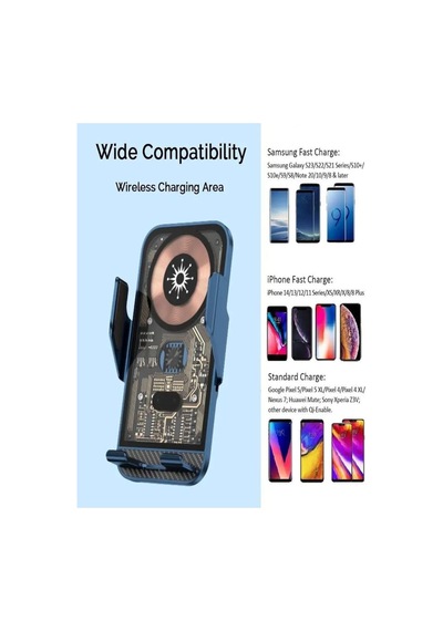 15w Sensörlü Araç İçi Wireless Şarjlı Telefon Tutucu Elite Şeffaf Süper Sessiz Tasarım 2 Mixed