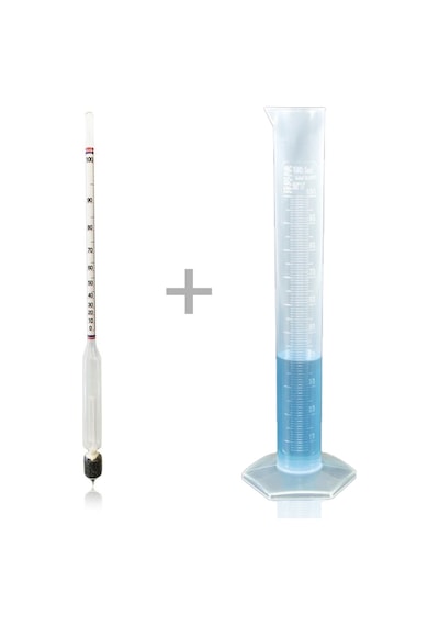 Aek-Tech 0-100 Uzun Form Alkol-Metre Hidrometre Ve 250ML Mezür Set