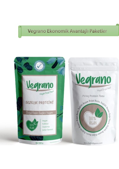 Vegrano Bezelye Proteini 100 G + Pirinç Protein Tozu 100 G