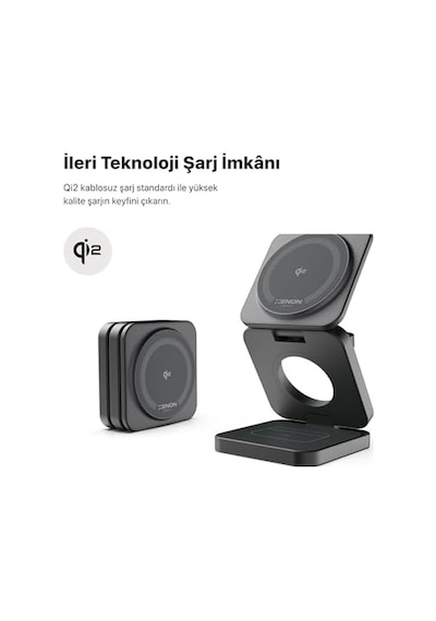 Xenon Smart Kablosuz Şarj Standı 3&apos Ü Bir Arada Apple Iphone Airpods Watch Mag Safe İle Uyumlu Qi2 15w Hızlı Şarj Cihazı X6402