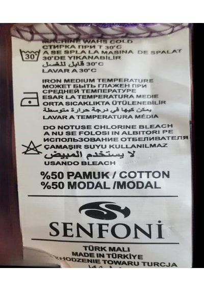 Senfoni Kadın Modal Penye Likralı Düğme Yaka Uzun Kol Pijama Takımı 10382 -1 Adet Mor