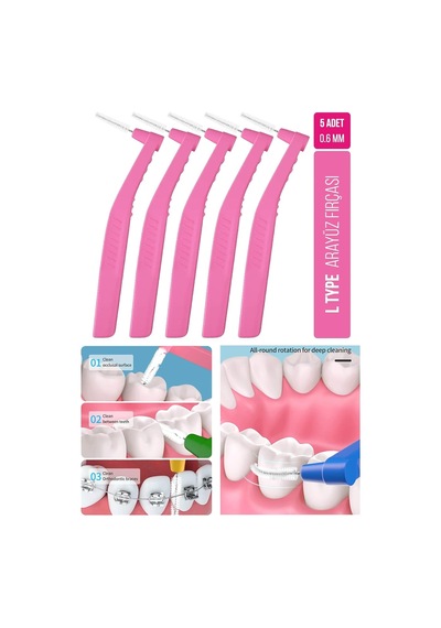 Arayüz Fırçası Pembe 0.6 Mm Cleaning Pro 5 Adet