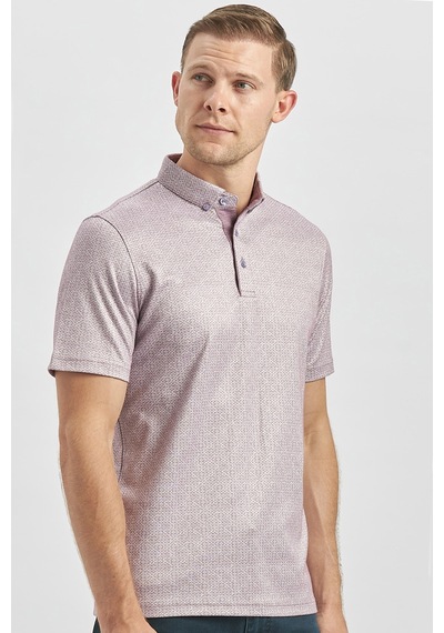 Lila Desenli Merserize Düğmeli Yaka Garnili Pamuklu Casual Slim Fit Dar Kesim Tişört 1011240164 Lila Lila Desenli Merserize Düğmeli Yaka Garnili Pamuklu Casual Slim Fit Dar Kesim Tişört 1011240164 Lila