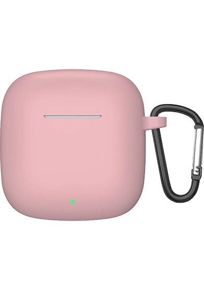 Huawei Freeclip 2 Kulaklık Uyumlu Mat Silikon Kılıf + Kanca Pembe