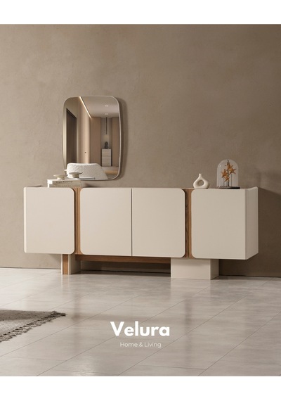 Aura Konsol + Ayna Kırık Beyaz