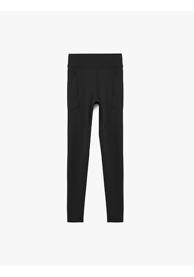 Koton Yüksek Bel Cep Detaylı Slim Fit Spor Tayt Siyah 6wak40138nk SiYAH