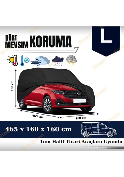 Breen Ticarilere Uyumlu Siyah - L Araba Branda, Oto Örtüsü Araç Uzunluğu 4.55m-4.65m Arası Siyah - L Beden
