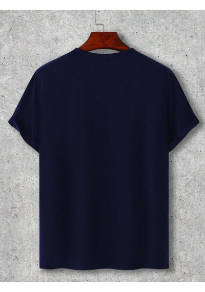 Unisex Alpha Ön Baskılı Tasarım Tshirt Lacivert