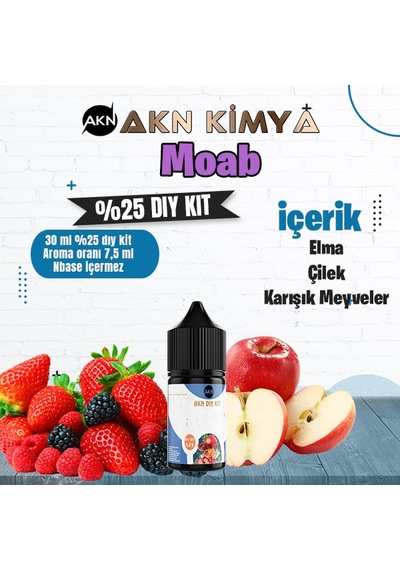 Moab Yoğun Dıy Kit Elma Çilek Gıda Aroması %25 Oranda Aroma İçerir Hazır Değildir 30 Ml