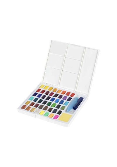 Faber-castell 48'li Tablet Suluboya Set Renkli Boyalar Metal Kutu İle Yaratıcı Sanatçılar İçin Karışık