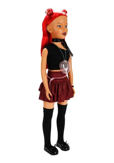 K-pop Clara Super Star Bebek 80 Cm - Siyah Ve Kırmızı Saç Model Seçenekli