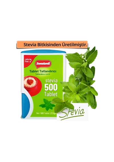 Sweetwell Stevia Tablet Tatlandırıcı 500 Tablet Sıfır Kalori