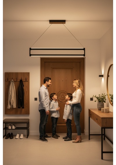 Orion Gold Lineer Led Sarkıt Avize Kumandalı Dim Edilebilir Aşağı Işık Sarı Işık