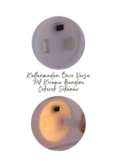 Kristal Masa Lambası Görünümlü Led Mum - Pilli Dekoratif Gece Lambası Ve Mini Başucu Abajuru Sarı