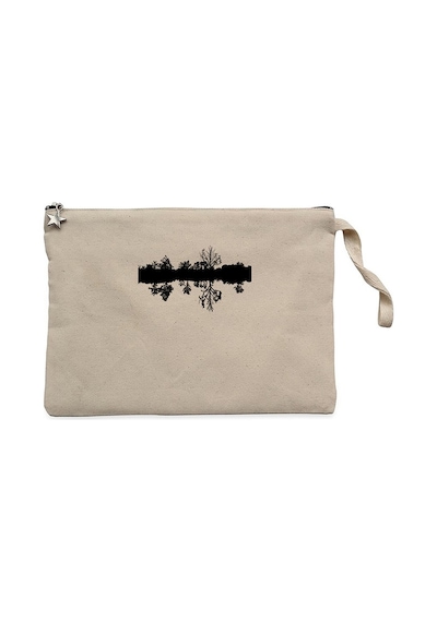 Black Tree Reflection Krem Clutch Astarlı Cüzdan / El Çantası Krem