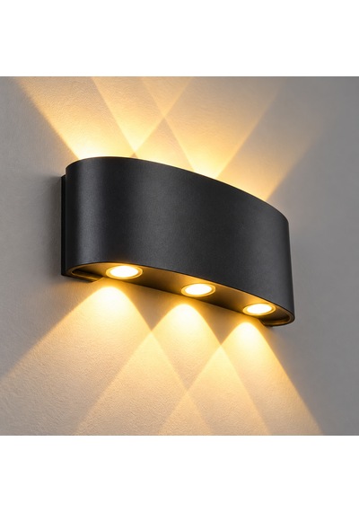 Haiti Siyah Kasa 12 Watt Aplik Amber Işık Yönü İle Modern Tasarım Siyah Amber Siyah