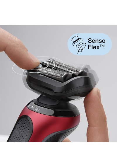 Braun 6 Serisi R1000S Kırmızı SensoFlex Islak&Kuru Kablosuz + Seyahat Çantası
