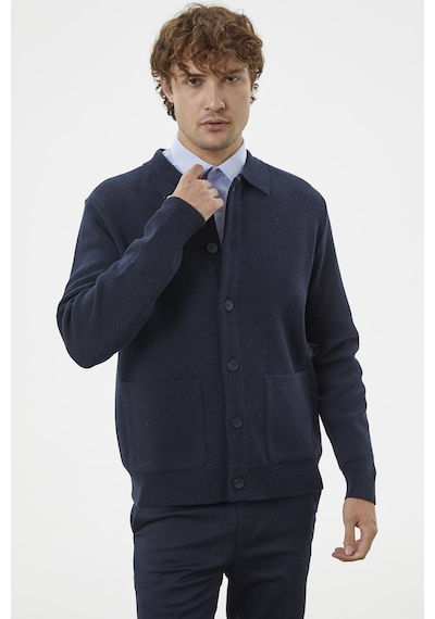 Sementa Polo Yaka Triko Hırka Mont - Lacivert 001