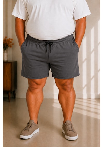 Sngl Tekstil Erkek Büyük Beden Şort 3xl 4xl 5xl 6xl 7xl 8xl 9xl Gri Füme